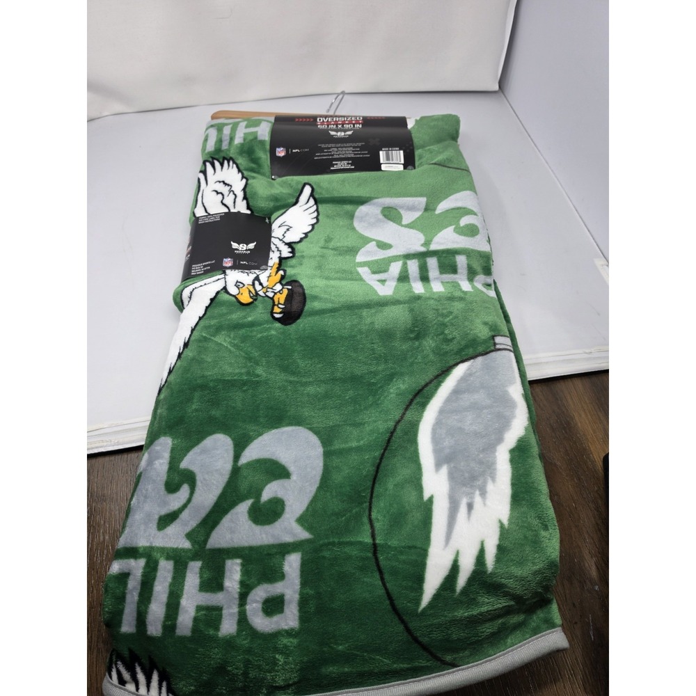 Philadelphia Eagles 60X90" Kelly Green Plush Throw Bed Blanket XL Dorm NFL